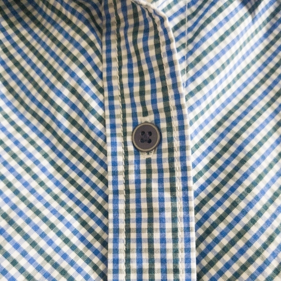 Eddie Bauer Women Button Down Shirt Sz M Blue/Gree - Picture 6 of 8